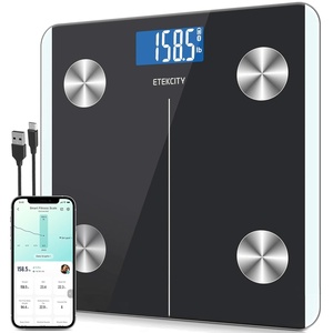 Etekcity WiFi 8-Electrode Smart Scale for Body Weight and Fat | Body Composition Scale with Color Handle Display, 50+ Metrics, 5-Segment Analysis, WiFi Auto Sync and USB-C Charging(Carbon Black)