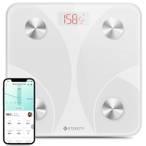 Etekcity WiFi 8-Electrode Smart Scale for Body Weight and Fat | Body Composition Scale with Color Handle Display, 50+ Metrics, 5-Segment Analysis, WiFi Auto Sync and USB-C Charging(White)